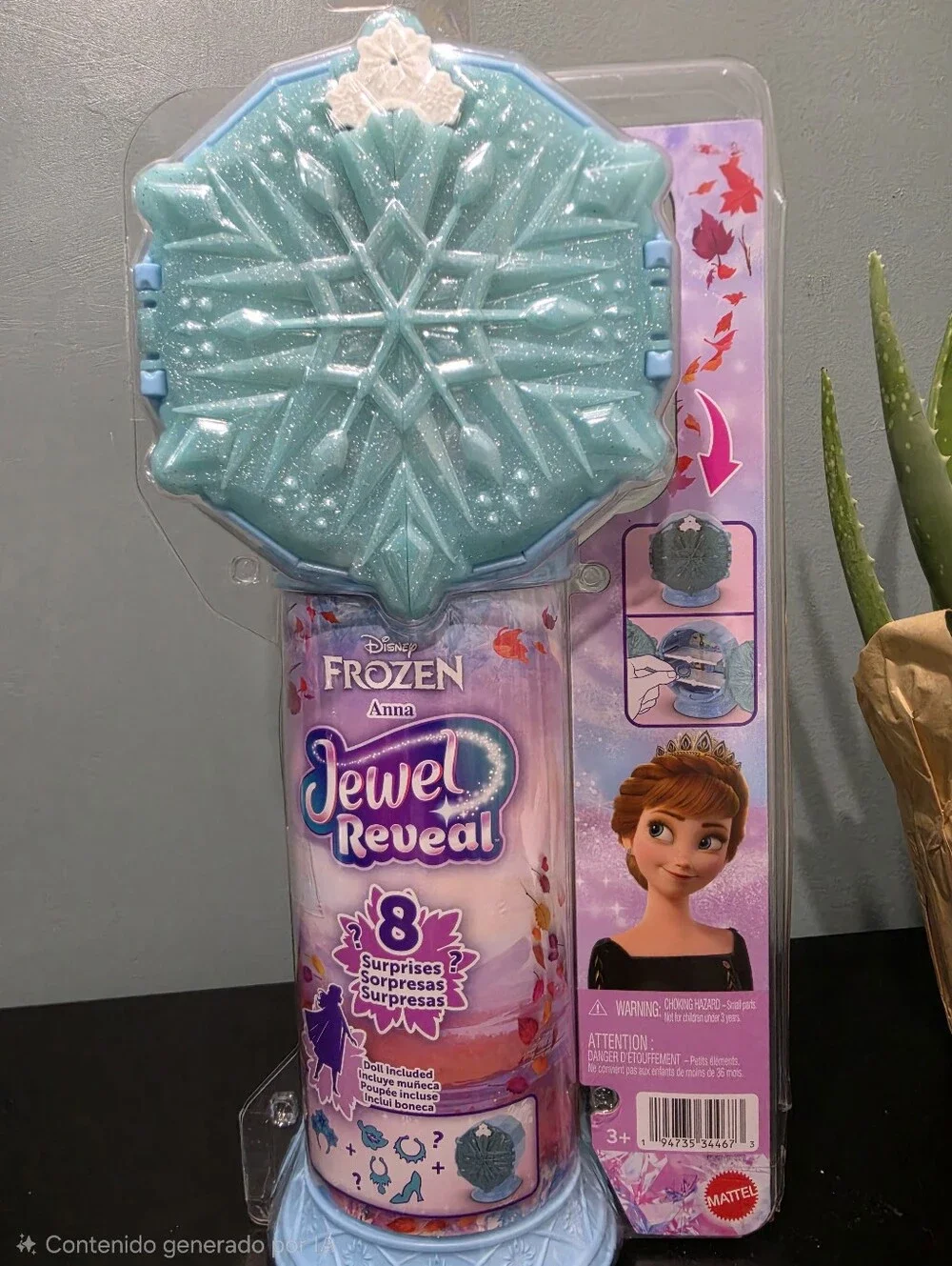Mattel Frozen Anna Jewel Reveal Bath Toy in Sparkling Teal